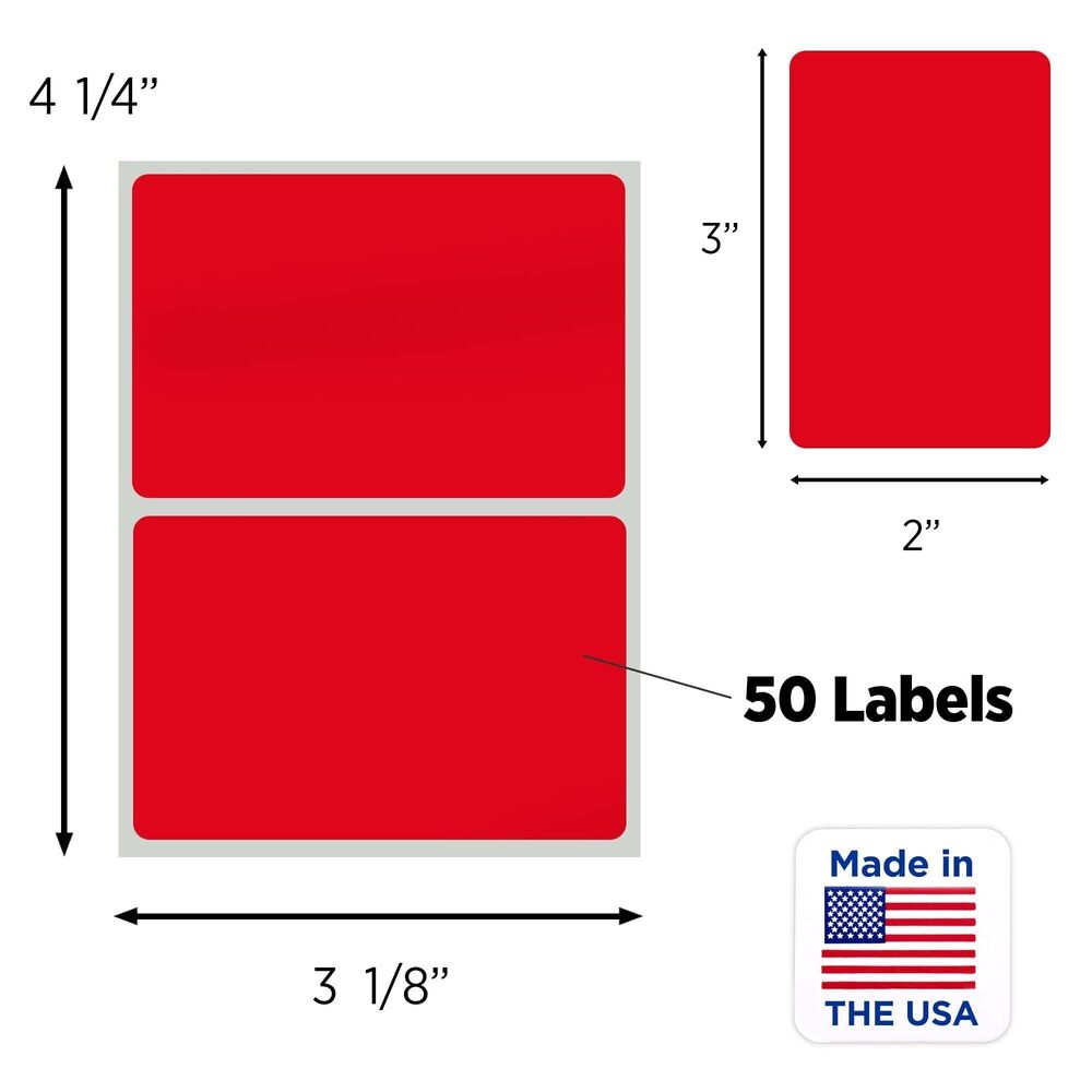 3536 2 x 3 inch Permanent Rectangular Color Code Inventory Labels, 50 - Picture 3 of 6